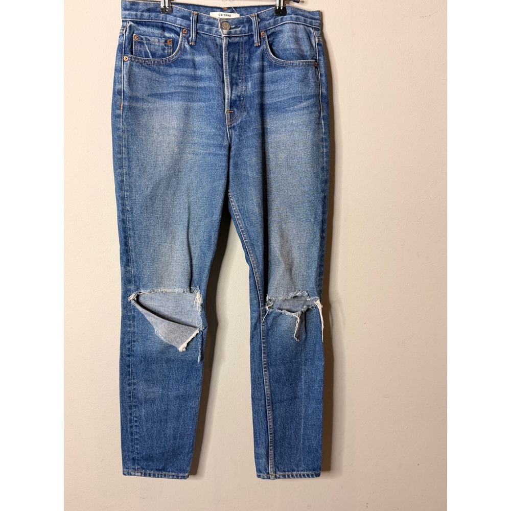 GRLFRND Karolina Jeans Women 28 Blue Distressed High Rise Skinny Button Fly